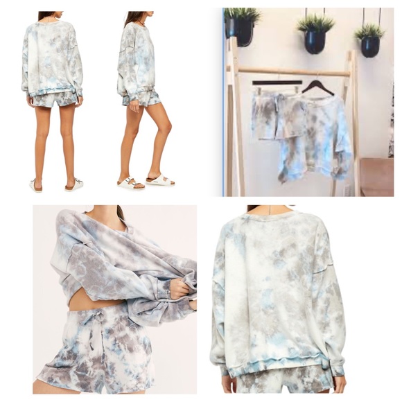 Free People Two-Piece Kelly Washed Short Set. NWT. - Picture 2 of 14